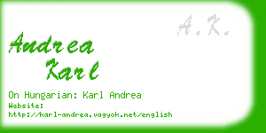 andrea karl business card